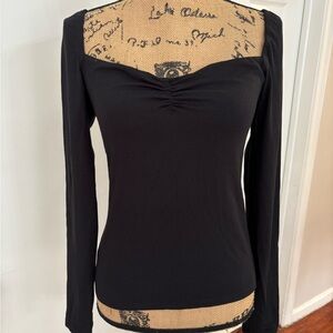 Shore Sweetheart Long Sleeve‎ Tee Black Size M NWT Micro Modal Soft Stretch